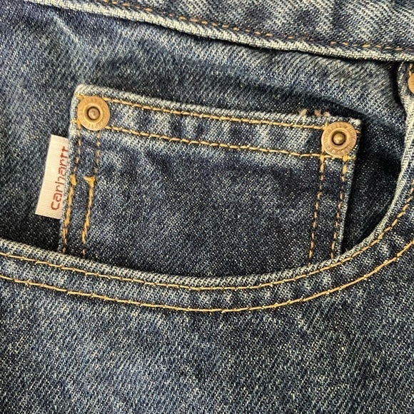 Men! Carhartt Relaxed Fit Jeans Medium Wash size 34 - Picture 6 of 9